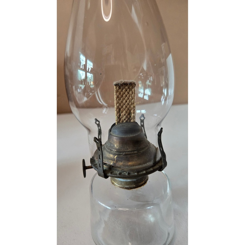 Antique Empire No 2 Oil Lamp Clear Glass Kerosene Lamp Chimney Complete - Picture 10 of 15